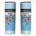 NRL Cronulla-Sutherland Christmas Personalised Skinny Tumbler with Sharkies Santa