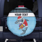 NRL Cronulla-Sutherland Christmas Personalised Spare Tire Cover with Sharkies Santa