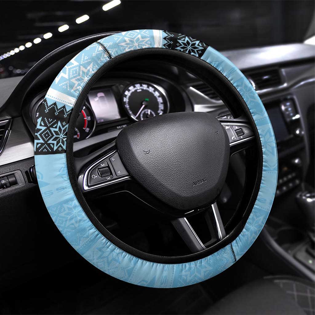 NRL Cronulla-Sutherland Christmas Steering Wheel Cover with Sharkies Santa