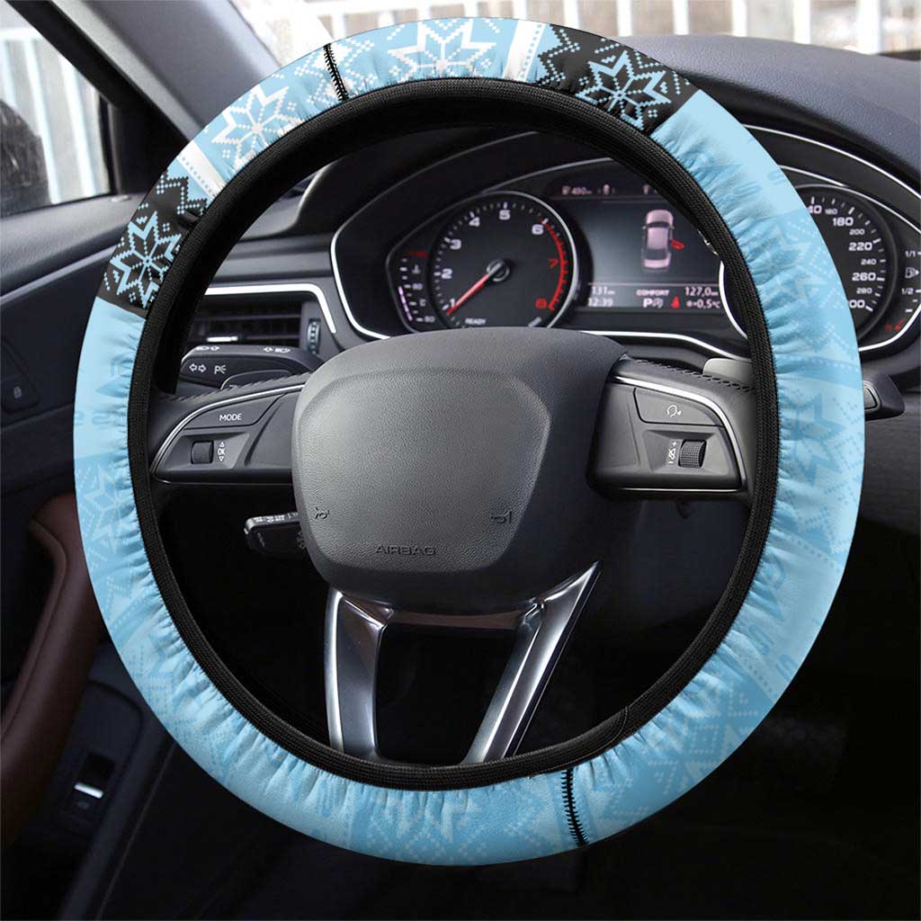NRL Cronulla-Sutherland Christmas Steering Wheel Cover with Sharkies Santa