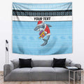 NRL Cronulla-Sutherland Christmas Personalised Tapestry with Sharkies Santa