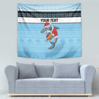 NRL Cronulla-Sutherland Christmas Personalised Tapestry with Sharkies Santa
