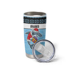 NRL Cronulla-Sutherland Christmas Personalised Tumbler Cup with Sharkies Santa