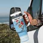 NRL Cronulla-Sutherland Christmas Personalised Tumbler With Handle with Sharkies Santa