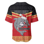 NRL Dolphins Mascot Christmas Personalised Baseball Jersey Black Style