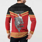 NRL Dolphins Mascot Christmas Personalised Button Sweatshirt Black Style