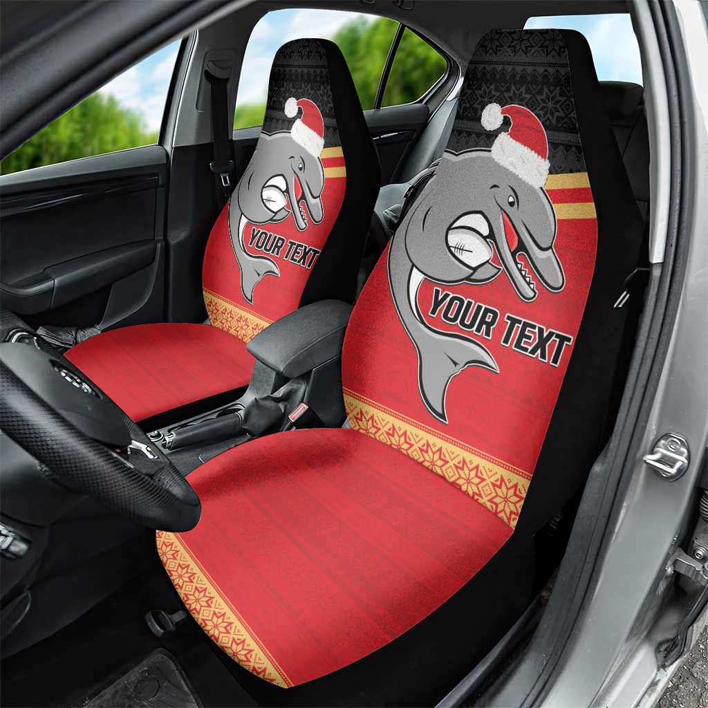 NRL Dolphins Mascot Christmas Personalised Car Seat Cover Black Style