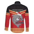 NRL Dolphins Mascot Christmas Personalised Family Matching Tank Maxi Dress and Hawaiian Shirt Black Style