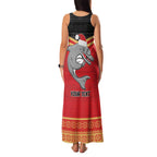 NRL Dolphins Mascot Christmas Personalised Family Matching Tank Maxi Dress and Hawaiian Shirt Black Style