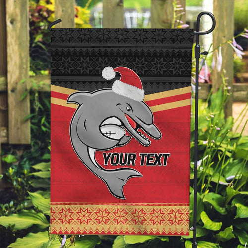 NRL Dolphins Mascot Christmas Personalised Garden Flag Black Style