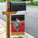 NRL Dolphins Mascot Christmas Personalised Garden Flag Black Style