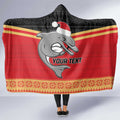NRL Dolphins Mascot Christmas Personalised Hooded Blanket Black Style