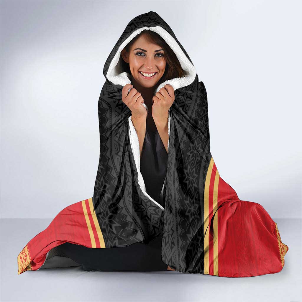 NRL Dolphins Mascot Christmas Personalised Hooded Blanket Black Style