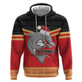 NRL Dolphins Mascot Christmas Personalised Hoodie Black Style