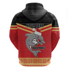 NRL Dolphins Mascot Christmas Personalised Hoodie Black Style