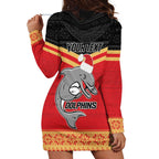 NRL Dolphins Mascot Christmas Personalised Hoodie Dress Black Style