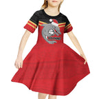 NRL Dolphins Mascot Christmas Personalised Kid Short Sleeve Dress Black Style