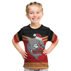 NRL Dolphins Mascot Christmas Personalised Kid T Shirt Black Style