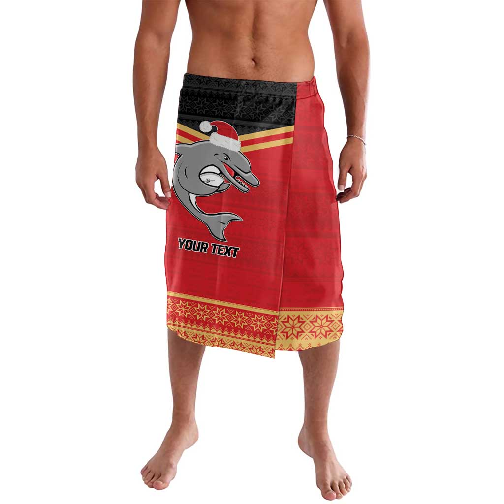 NRL Dolphins Mascot Christmas Personalised Lavalava Black Style