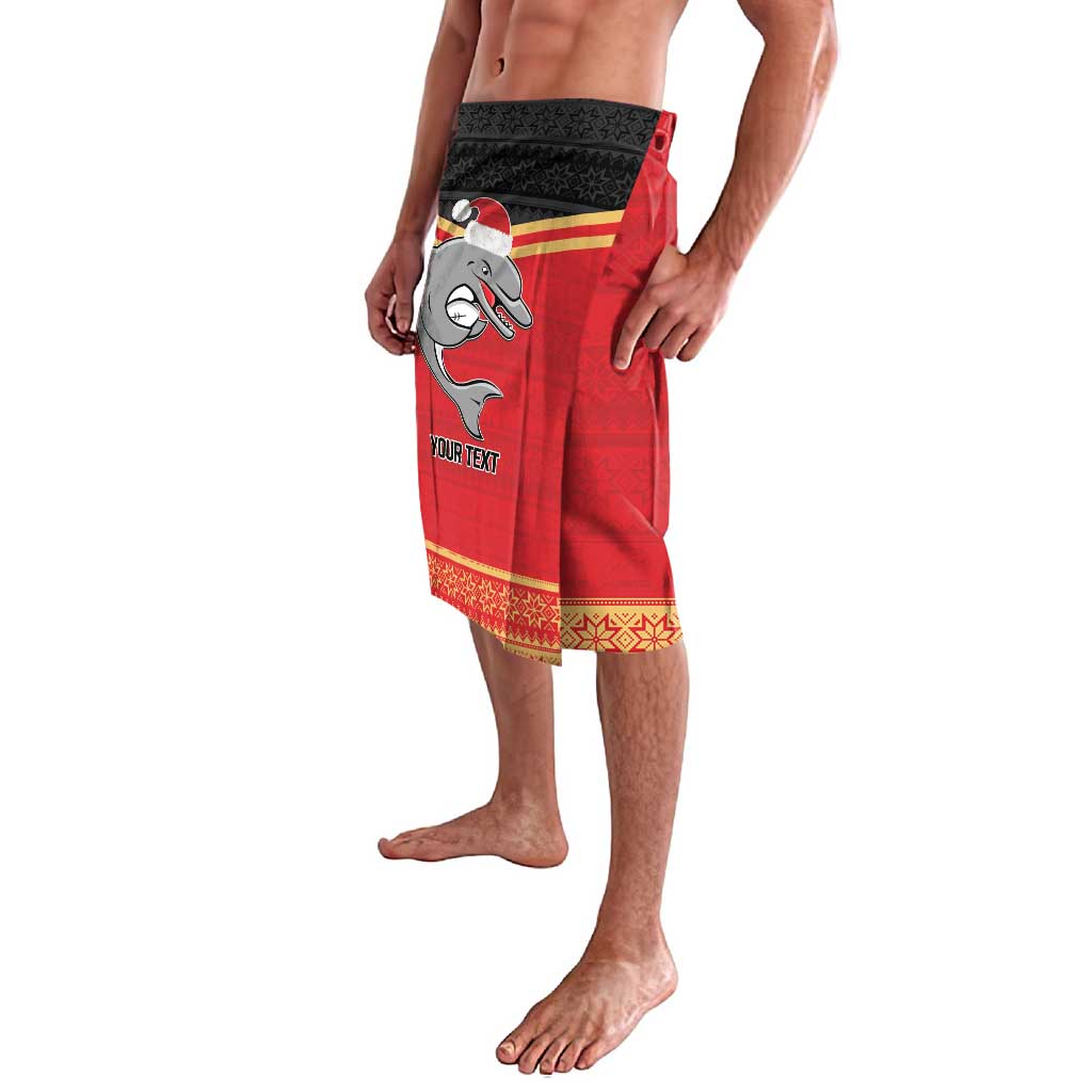 NRL Dolphins Mascot Christmas Personalised Lavalava Black Style