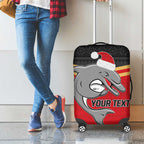 NRL Dolphins Mascot Christmas Personalised Luggage Cover Black Style