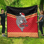 NRL Dolphins Mascot Christmas Personalised Quilt Black Style