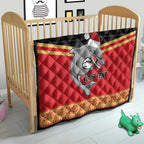NRL Dolphins Mascot Christmas Personalised Quilt Black Style
