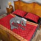 NRL Dolphins Mascot Christmas Personalised Quilt Bed Set Black Style