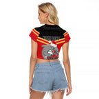 NRL Dolphins Mascot Christmas Personalised Raglan Cropped T Shirt Black Style