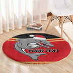 NRL Dolphins Mascot Christmas Personalised Round Carpet Black Style