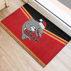 NRL Dolphins Mascot Christmas Personalised Rubber Doormat Black Style