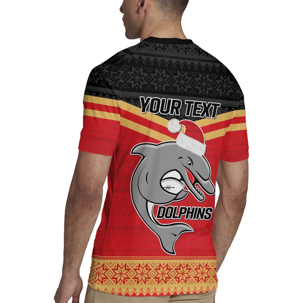 NRL Dolphins Mascot Christmas Personalised Rugby Jersey Black Style