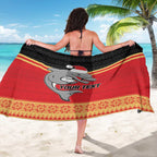 NRL Dolphins Mascot Christmas Personalised Sarong Black Style