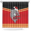 NRL Dolphins Mascot Christmas Personalised Shower Curtain Black Style