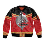 NRL Dolphins Mascot Christmas Personalised Sleeve Zip Bomber Jacket Black Style