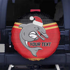 NRL Dolphins Mascot Christmas Personalised Spare Tire Cover Black Style
