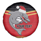 NRL Dolphins Mascot Christmas Personalised Spare Tire Cover Black Style