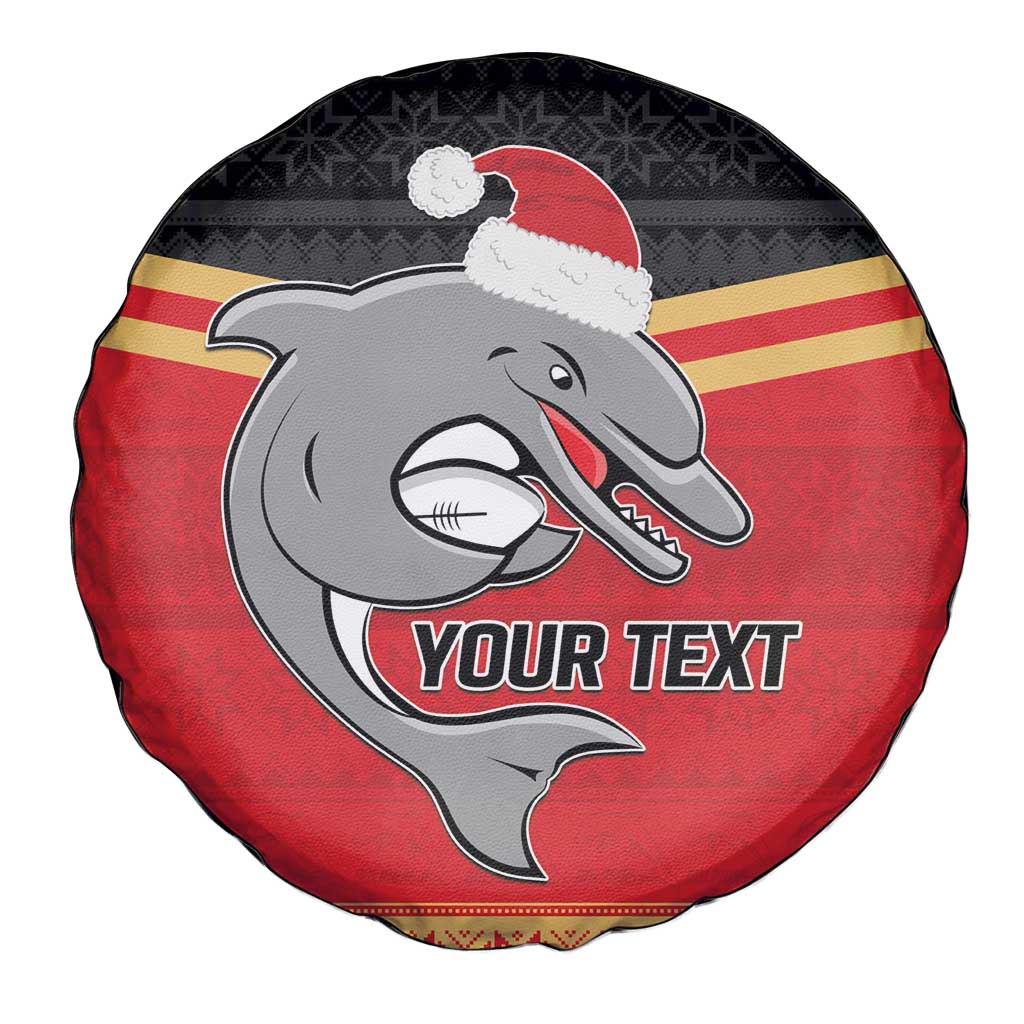 NRL Dolphins Mascot Christmas Personalised Spare Tire Cover Black Style
