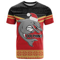 NRL Dolphins Mascot Christmas Personalised T Shirt Black Style