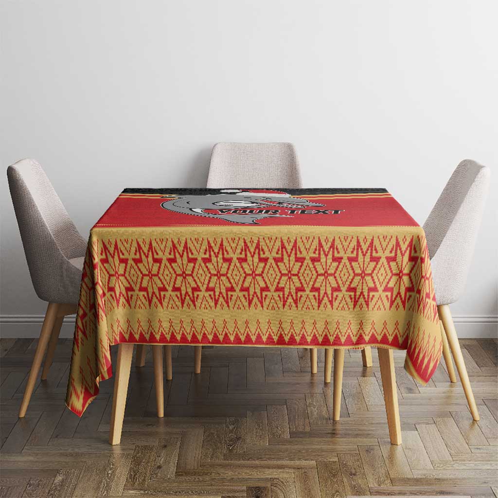 NRL Dolphins Mascot Christmas Personalised Tablecloth Black Style