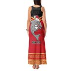NRL Dolphins Mascot Christmas Personalised Tank Maxi Dress Black Style