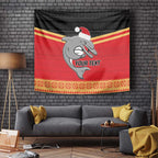 NRL Dolphins Mascot Christmas Personalised Tapestry Black Style