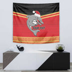 NRL Dolphins Mascot Christmas Personalised Tapestry Black Style