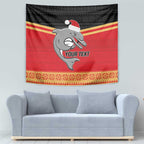 NRL Dolphins Mascot Christmas Personalised Tapestry Black Style