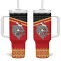 NRL Dolphins Mascot Christmas Personalised Tumbler With Handle Black Style