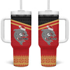 NRL Dolphins Mascot Christmas Personalised Tumbler With Handle Black Style
