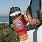 NRL Dolphins Mascot Christmas Personalised Tumbler With Handle Black Style