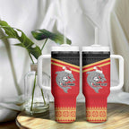 NRL Dolphins Mascot Christmas Personalised Tumbler With Handle Black Style