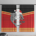 NRL Dolphins Mascot Christmas Personalised Window Curtain Black Style