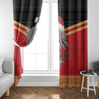 NRL Dolphins Mascot Christmas Personalised Window Curtain Black Style